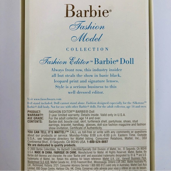 ❣️FAO FASHION EDITOR BARBIE MIB - Picture 13 of 17